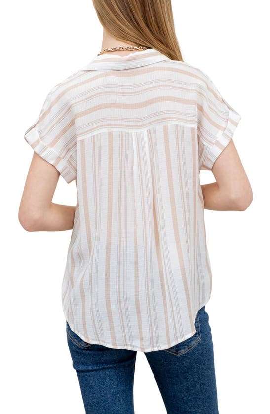 Shop Blu Pepper Stripe Button-up Shirt In Khaki Multi