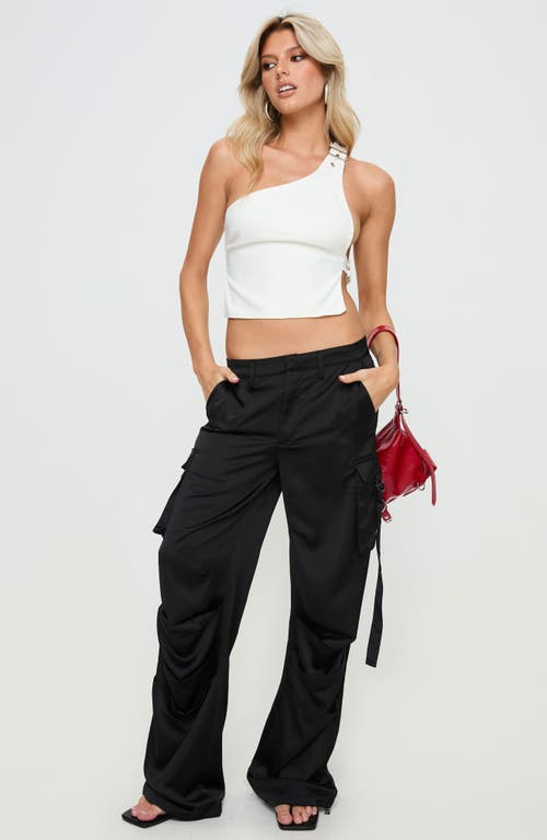 Princess Polly Buckled Down One Shoulder Top In White