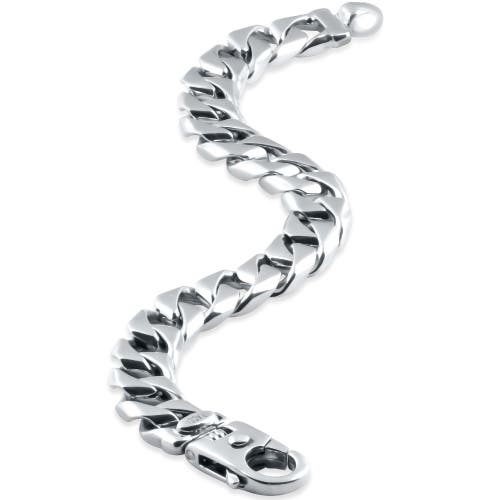 Bliss Diamond Solid 107.8 Gram Platinum 11.5mm Heavy Franco Link Lobster Clasp Bracelet 8.5" In 950 Platinum