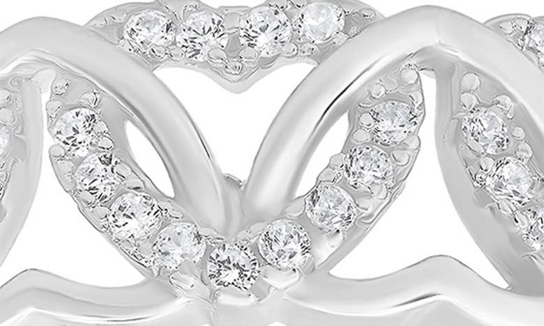 Queen Jewels Interlock Cubic Zirconia Heart Ring In Silver