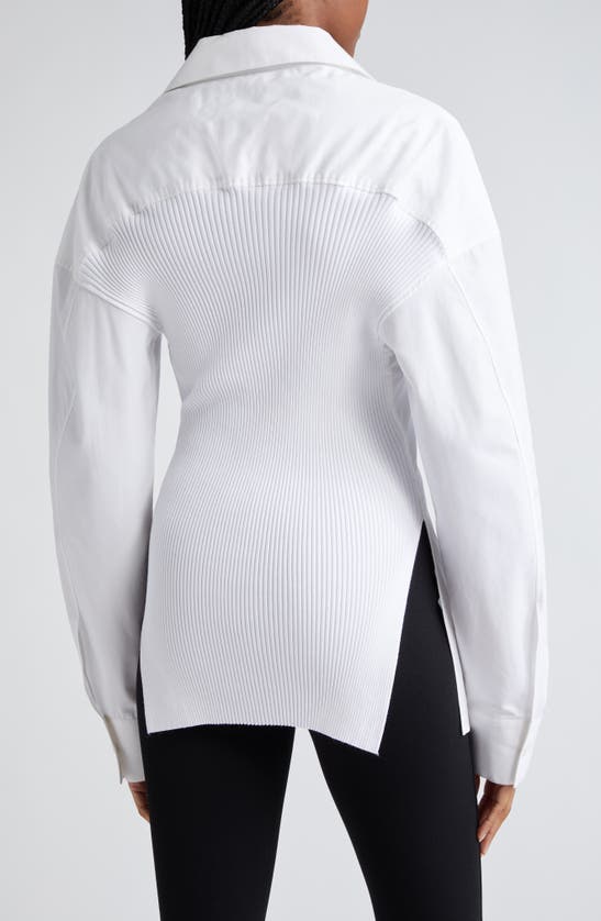 ALEXANDER WANG ALEXANDER WANG MIXED MEDIA BUTTON-UP SHIRT
