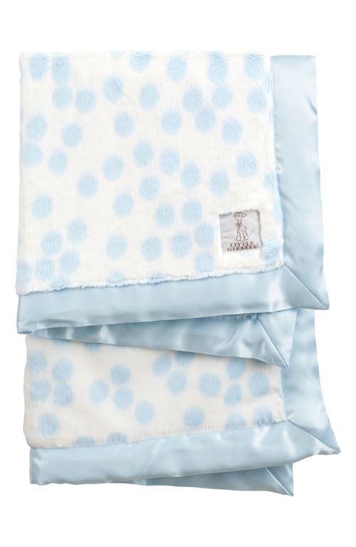 Little Giraffe Confetti Satin Trim Blanket in Blue at Nordstrom