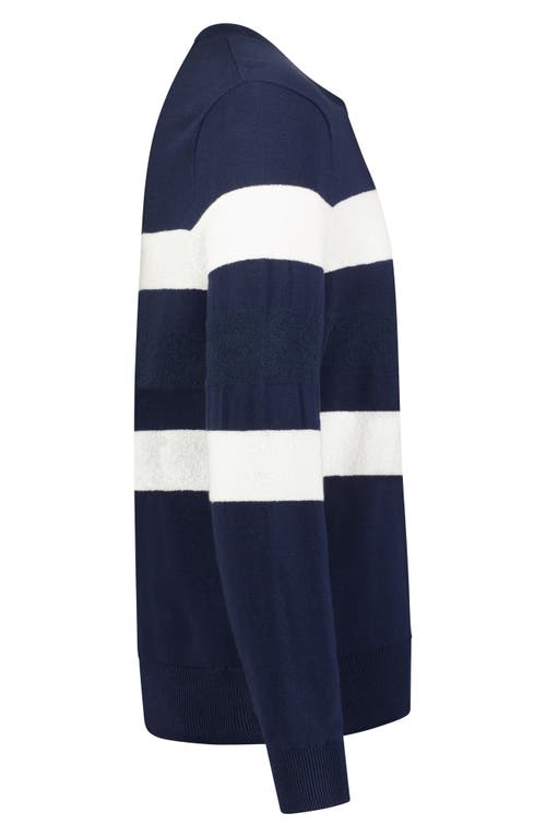 Brooks Brothers Stripe Cotton Crewneck Sweater In Terrynvywtstripe