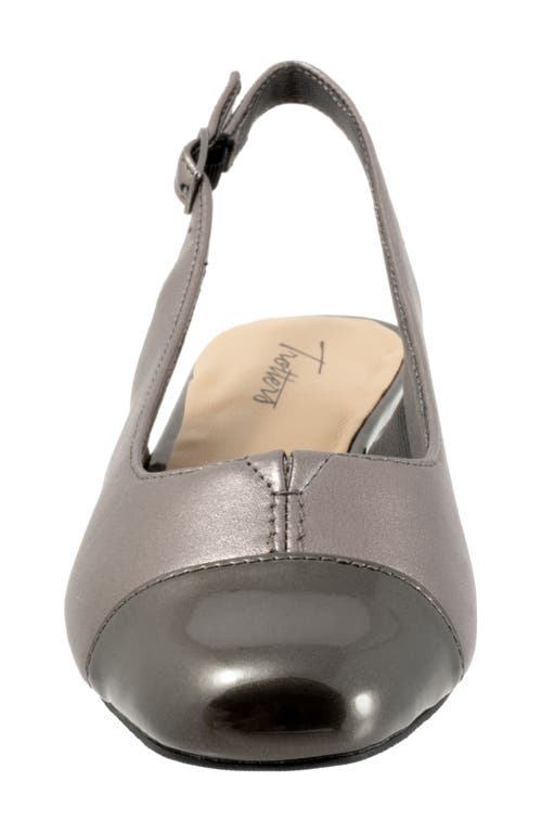 Trotters Dea Cap Toe Slingback Pump In Pewter