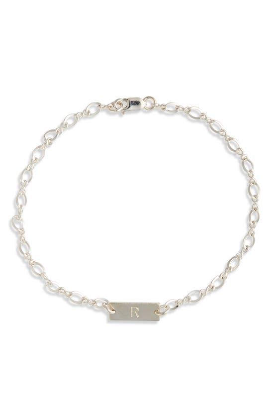 Shop Nashelle Hadley Initial Bar Bracelet In Sterling Silver - R