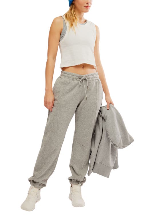 Shop Free People Sprint To The Finish Seamed Sweatpants In Heather Grey