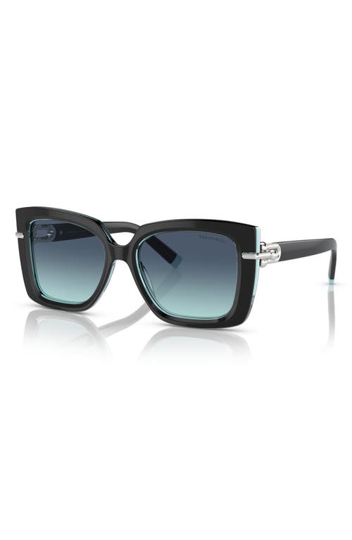 Shop Tiffany & Co . 53mm Gradient Butterfly Sunglasses In Crystal