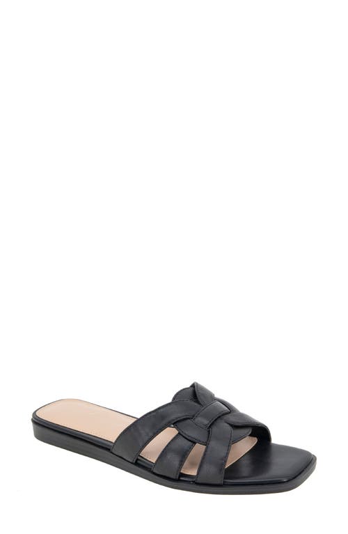 Meltem Square Toe Slide Sandal in Black