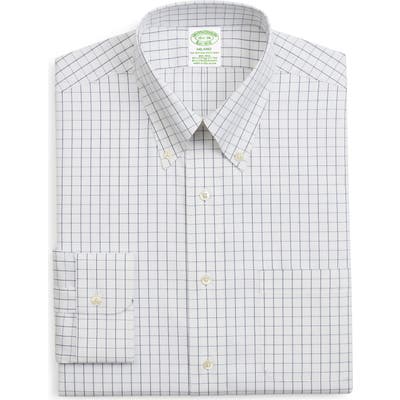 Brooks Brothers Milano Trim Fit Stretch Windowpane Dress Shirt