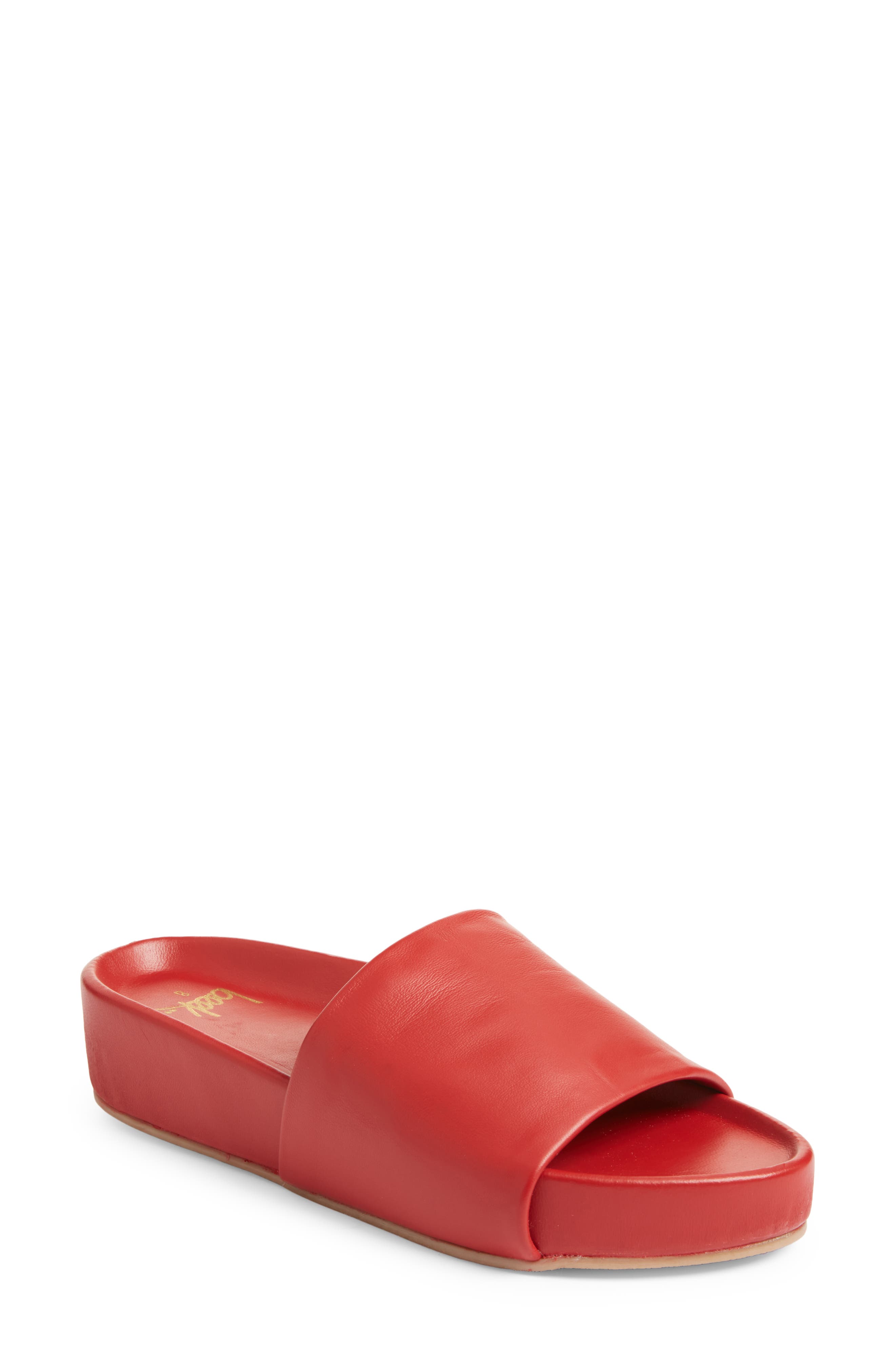 red slide mules