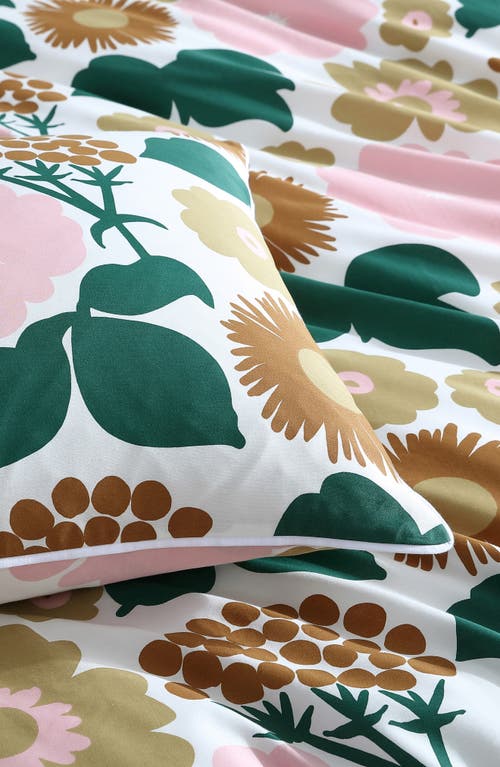 Shop Marimekko Pieni Kukkatori Duvet Cover & Shams Set In Pink/beige