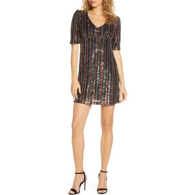 Ali & Jay Light Up The Night Sequin Minidress, Black