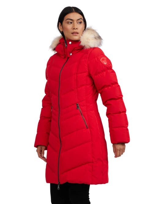 PAJAR PAJAR JANUARY DOWN CHEVRON PUFFER WITH DETACHABLE HOOD FUR 