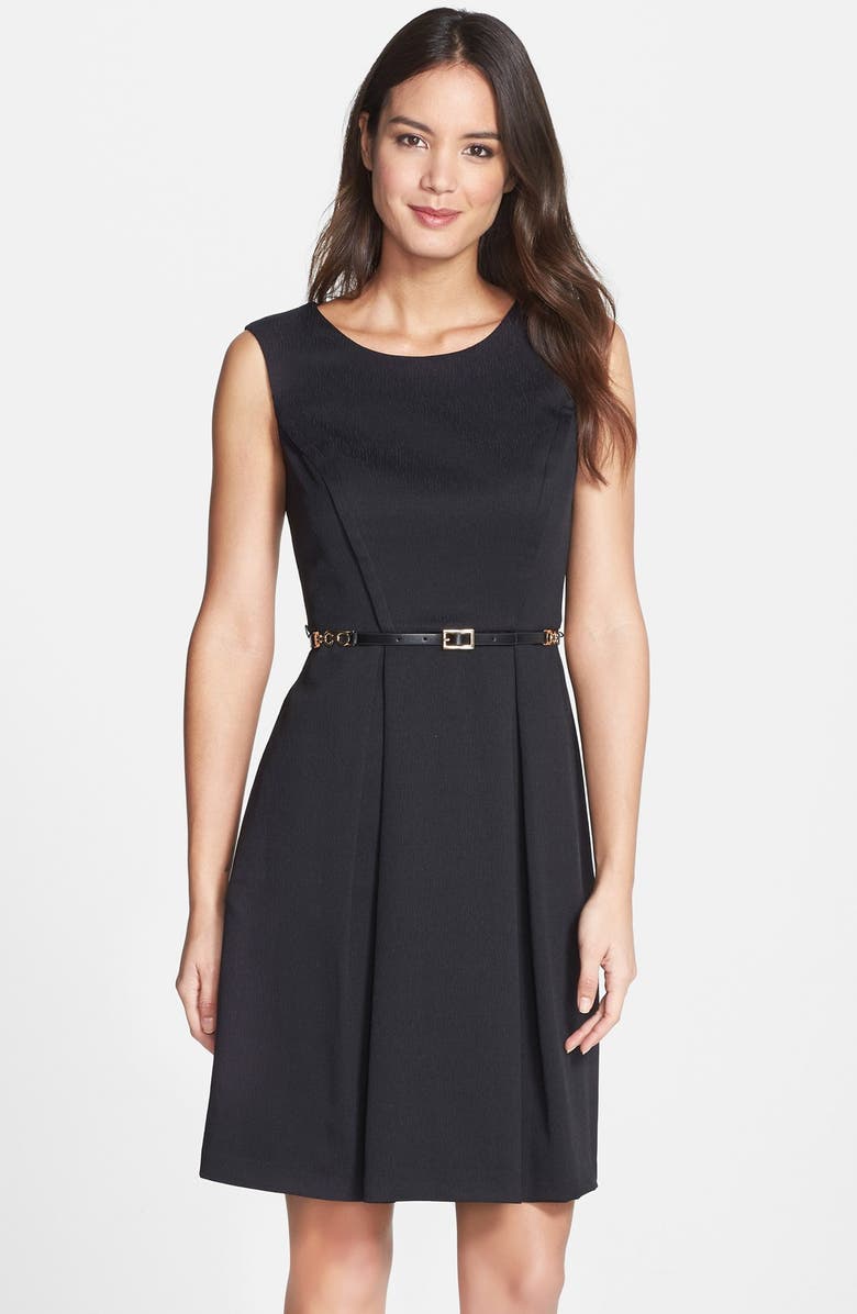 Ellen Tracy Belted Pleated Fit & Flare Dress | Nordstrom