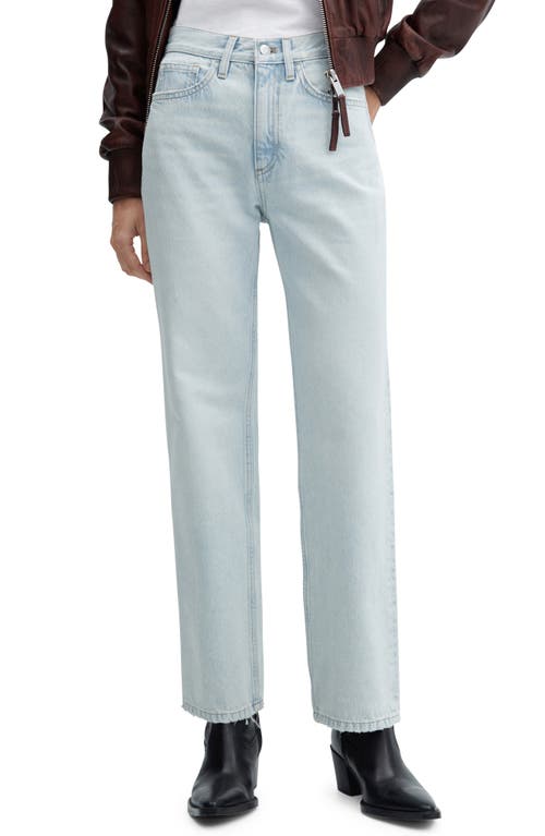 MANGO Mid Rise Straight Leg Jeans Light Blue at Nordstrom,