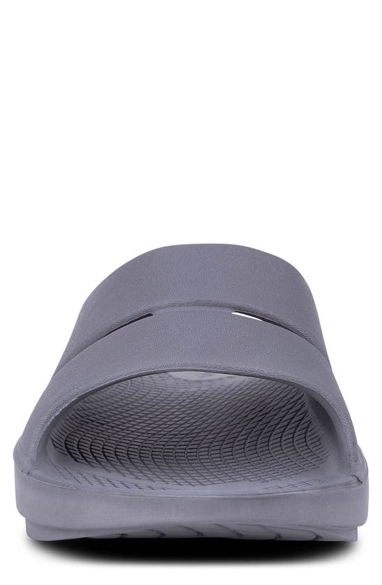 Shop Oofos Ooahh Slide Sandal In Slate