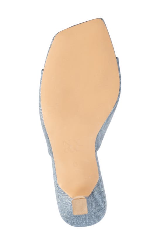 New York And Company Delara Croc Embossed Heeled Sandal In Blue