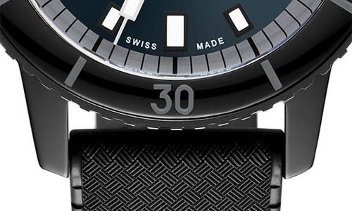 Zodiac Ceramic Compression Diver Automatic Rubber Strap Watch, 41mm In Black
