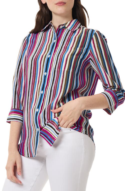 Stripe Button-Up Shirt in Jones Black Multi