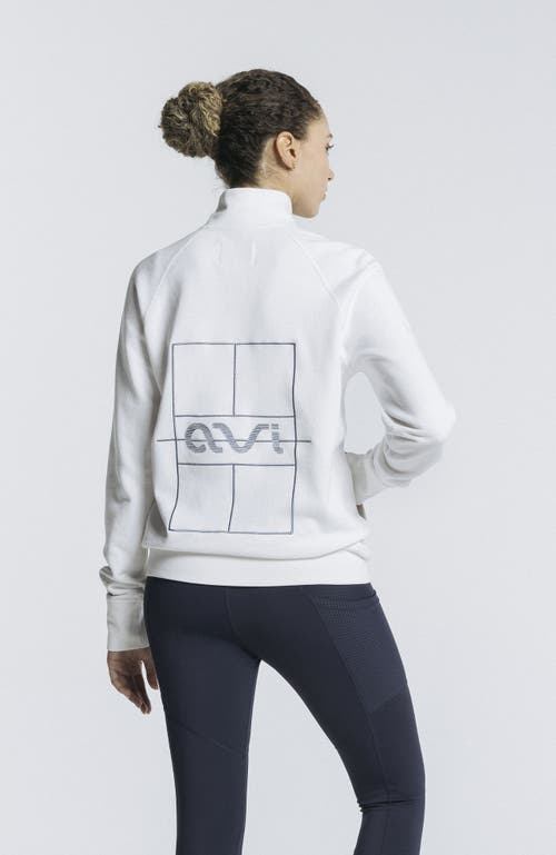 Avi Pickleball Warmup Pullover In White Lotus
