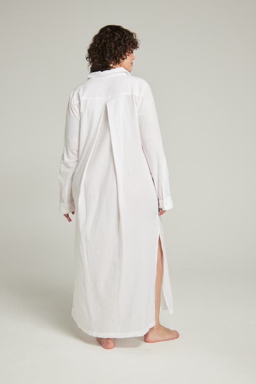 Shop Nudea The Maxi Shirt In Cotton White