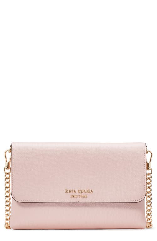 Shop Kate Spade New York Carlyle Leather Wallet On A Chain In Crepe Pink