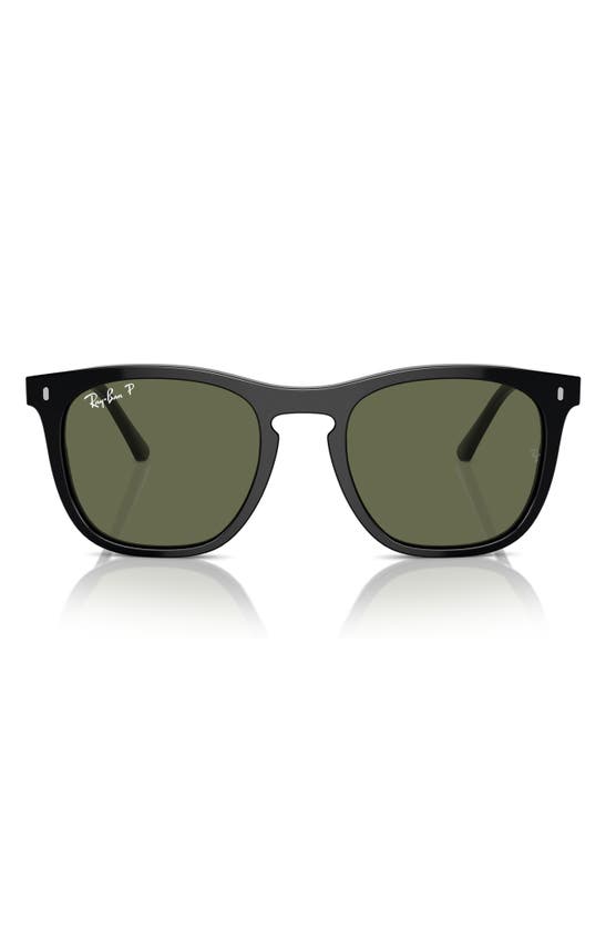 Ray Ban 53mm Polarized Square Sunglasses In Black