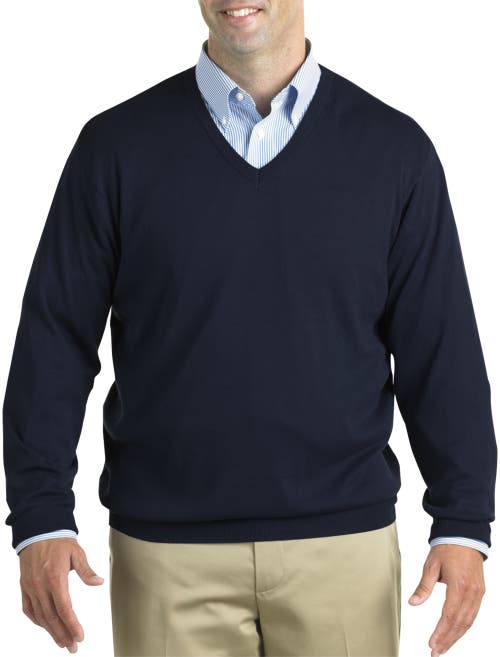 Shop Harbor Bay By Dxl V-neck Pullover In Navy