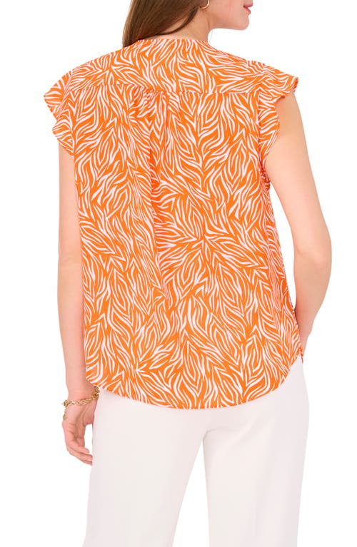 CHAUS CHAUS PRINT FLUTTER SLEEVE BLOUSE 