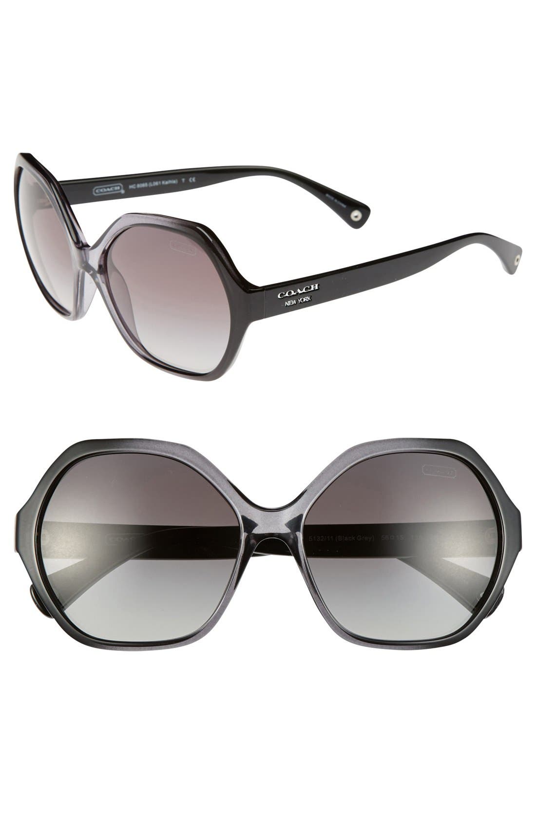 COACH 56mm Oversized Hexagonal Sunglasses Nordstrom