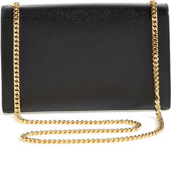 Yves Saint Laurent Kate Leather Chain Clutch Crossbody Bag Black