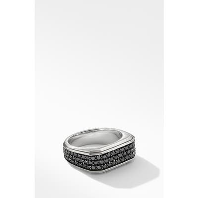 David Yurman Roman Signet Ring With Black Diamonds