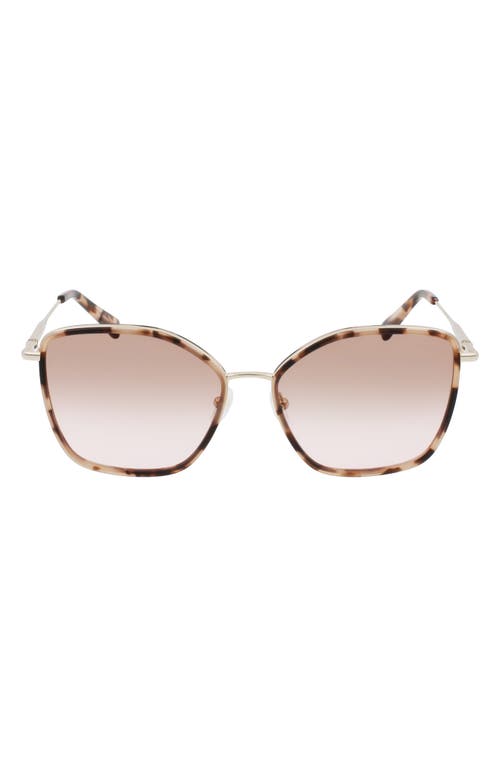 Longchamp Roseau 59mm Gradient Butterfly Sunglasses in Gold/Rose at Nordstrom