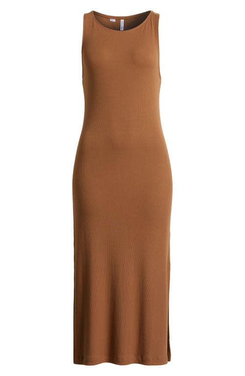 Shop Travismathew Hadley Wood Sleeveless Rib Dress In Bronze