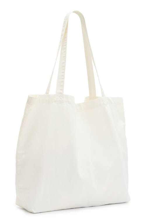 Shop Allsaints Orlando Logo Canvas Tote In Chalk/black