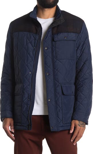 Cole Haan Mixed Media Water Resistant Diamond Quilted Jacket ...