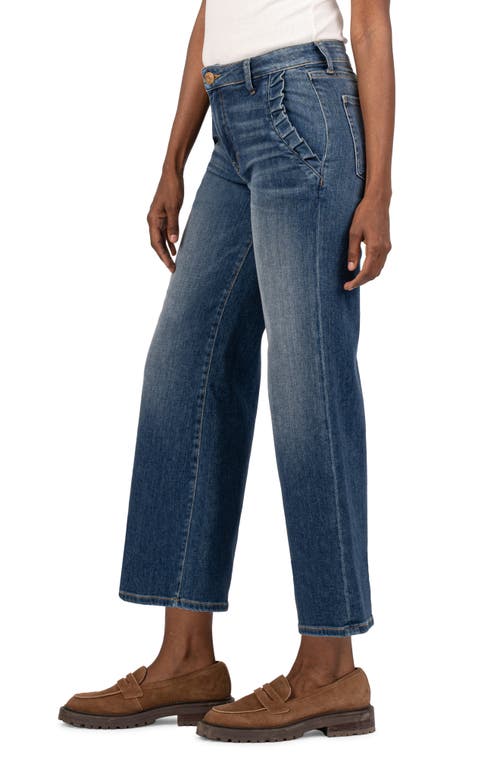 Shop Kut From The Kloth Meg Pleat Pocket Ankle Wide Leg Jeans In Superb