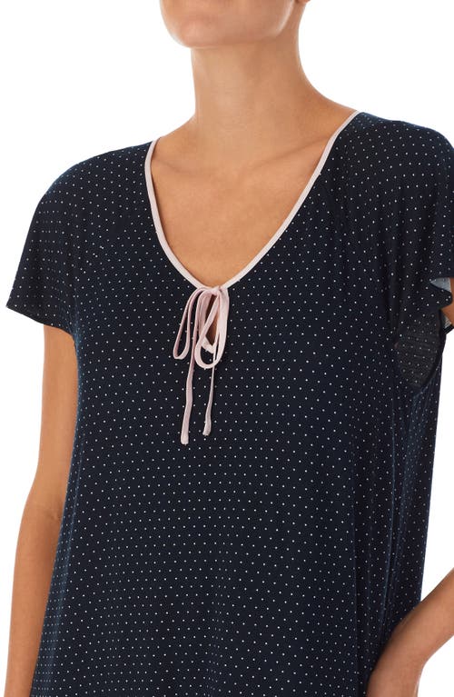 Kate Spade New York Short Sleeve Sleep Shirt In Black Pt