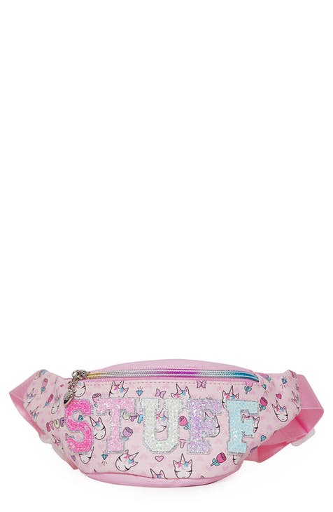 Pink Omg Girls Colorblock Hologram Coated Backpack, Accessories