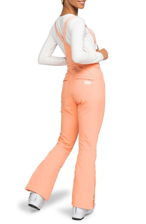 Roxy Summit Snow Bib Pants In Peach Pink