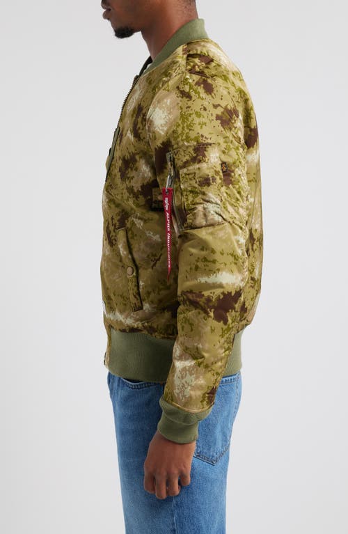 Shop Alpha Industries Ma-1 Mod Flight Jacket<br /> In Green Blur Camo