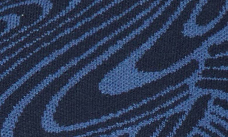 Shop Ben Sherman Swirl Jacquard Short Sleeve Knit Button-up Shirt In Dark Navy