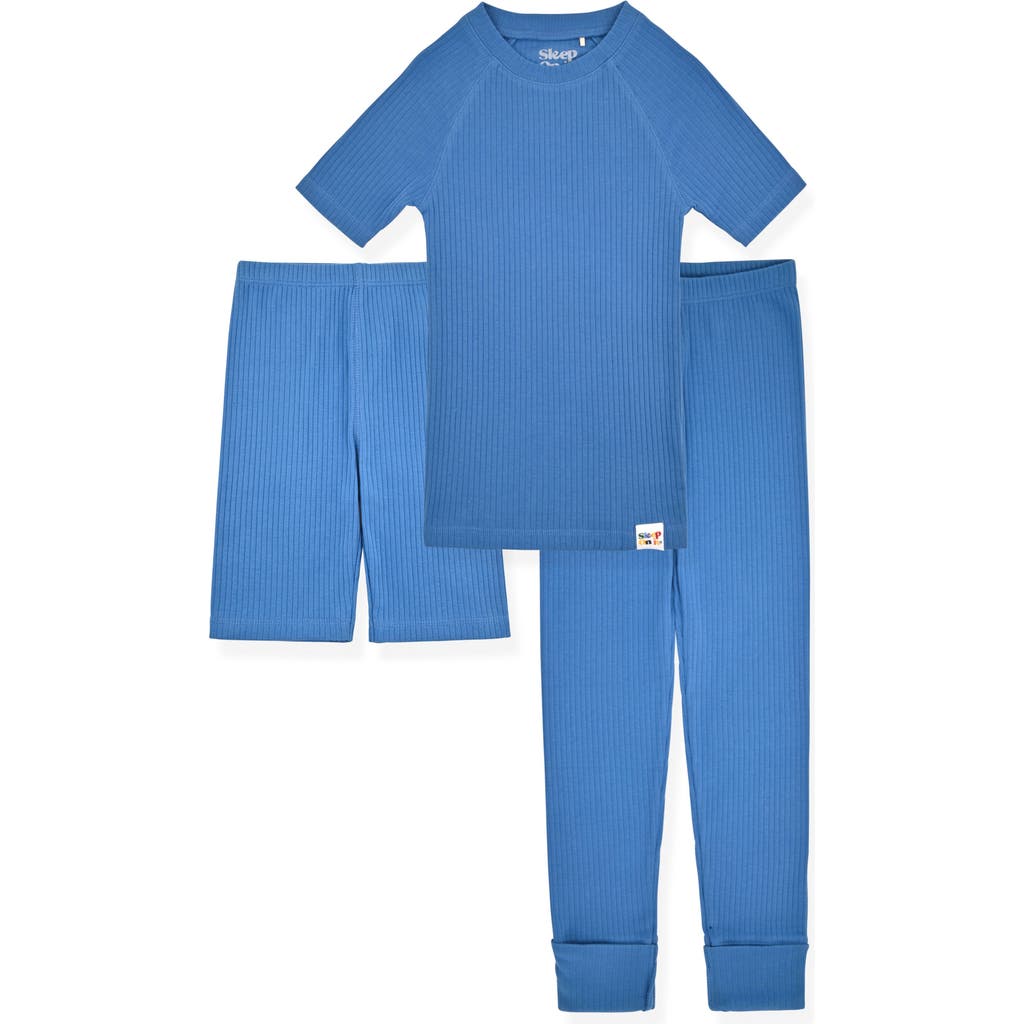 Sleep On It Kids' Organic Cotton 3-piece Pajama Set In Blue