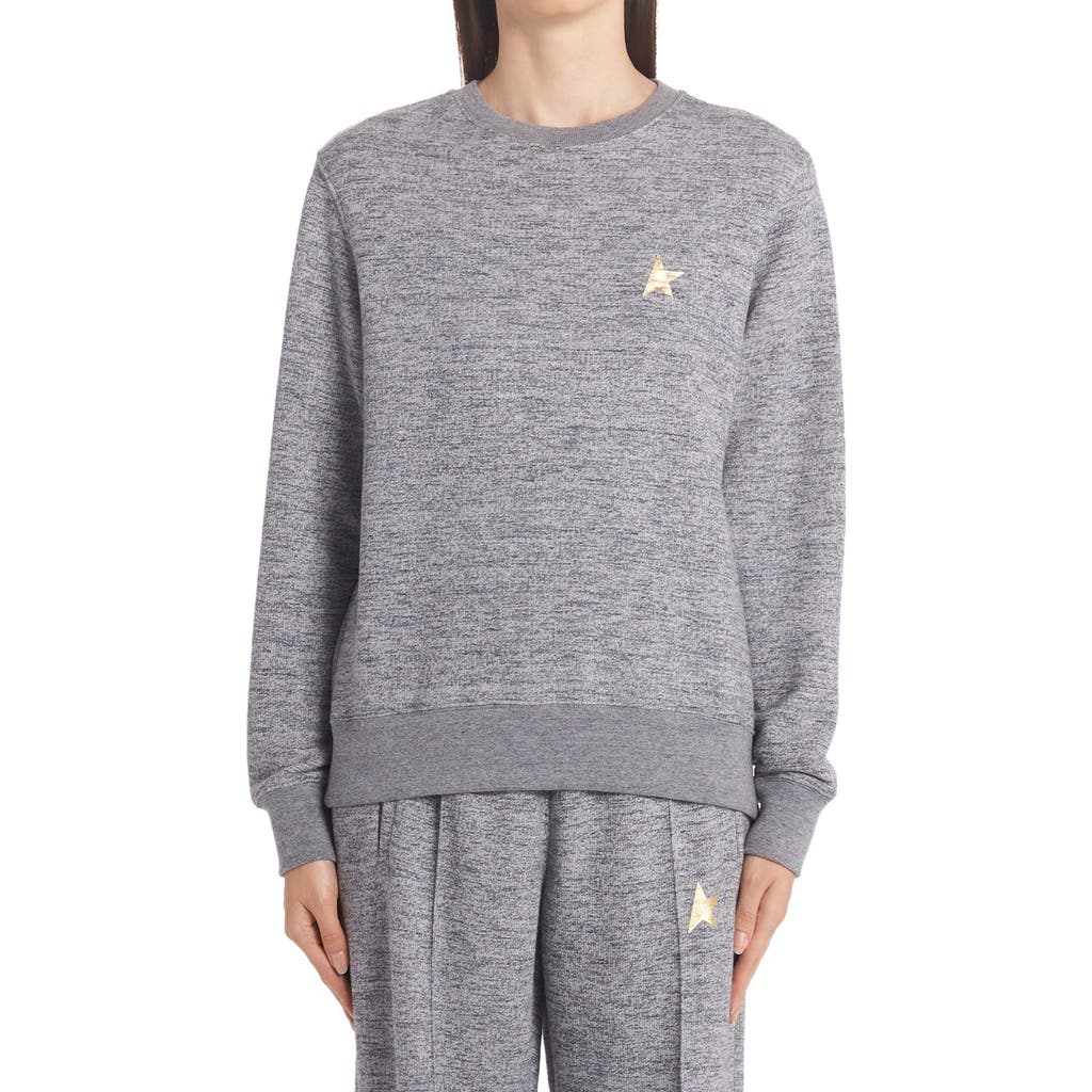 Golden Goose Star Collection Athena Logo Cotton Jersey Sweatshirt In Grey