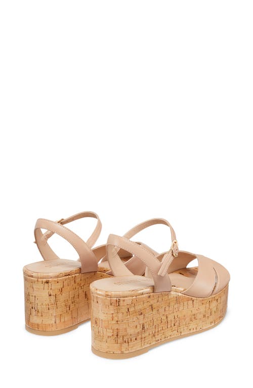 Stuart Weitzman Carmen Midi Wedge Sandal In Adobe