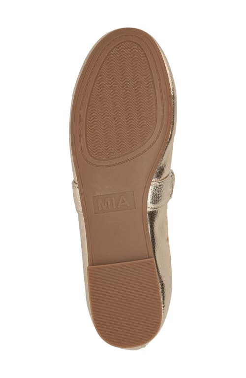 Mia Uliana Mary Jane Flat In Soft Gold