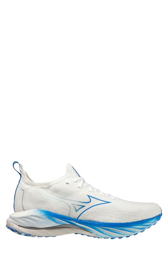 Shop Mizuno Wave Neo Wind Running Shoe In Undyed White-peace Blue