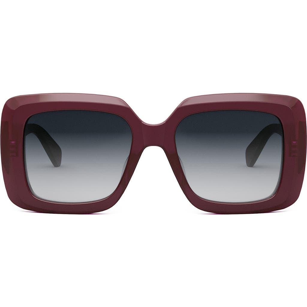 Celine Bold 3 Dots Square Sunglasses, 54mm In Shiny Bordeaux/smoke