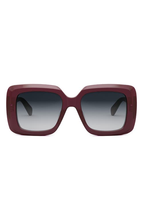 Shop Celine Bold 3 Dots Square Sunglasses In Shiny Bordeaux/smoke