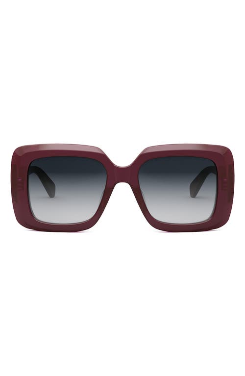 Celine Bold 3 Dots Square Sunglasses, 54mm In Shiny Bordeaux/smoke